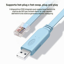 Carica l'immagine nel visualizzatore di Gallery, 10Gtek Cisco Console Cable USB to RJ45 with FTDI Chip 6ft/1.8m for RS232 Routers/Switches, Support Windows, MAC, Linux