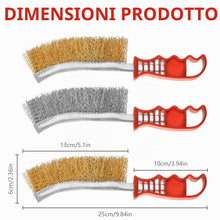 Carica l'immagine nel visualizzatore di Gallery, Flintronic 3 Pezzi Spazzole Metalliche, Set di Spazzole Metalliche da 250mm, Ottone in Acciaio Inossidabile Spazzole, Pu