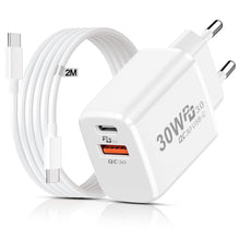 Carica l'immagine nel visualizzatore di Gallery, Caricatore USB C 30W per Google Pixel 8 Pro/8A/7/7 Pro/6/6 Pro, Presa USB C Alimentatore USB C Spina PD&amp;QC3.0 Caricatore
