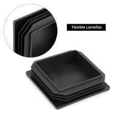 Carica l'immagine nel visualizzatore di Gallery, QWORK® 6 pezzi tappo quadrato, tappi lamellari per tubi quadrati, in plastica, nero, 80x80 mm