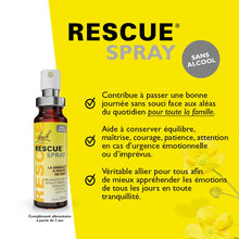 Carica l'immagine nel visualizzatore di Gallery, RESCUE Spray senza alcool da 20 ml, benessere emotivo naturale, miscela di 5 fiori di Bach Original, ideale per lo stres
