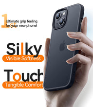 Carica l'immagine nel visualizzatore di Gallery, CANSHN Cover Opaca per iPhone 13 e iPhone 14(6,1 Pollici), Custodia Traslucida Opaca Protettiva Sottile Antiurto - Nero