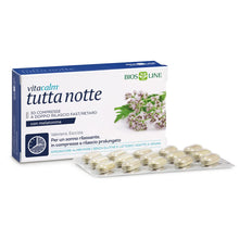 Carica l'immagine nel visualizzatore di Gallery, BIOS LINE VitaCalm Tutta Notte, Integratore per Dormire con Melatonina, Integratore Rilassante a Doppio Rilascio per Fav