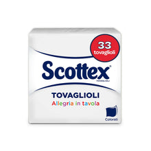 Carica l'immagine nel visualizzatore di Gallery, Scottex Tovaglioli Doppiovelo Con Trama Microtrapuntata, Multicolore, 33 Pz