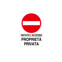 Carica l'immagine nel visualizzatore di Gallery, Cartello Proprietà Privata Divieto di accesso 20x30cm 2pezzi Preforati Pvc Impermeabili Esterno Interno