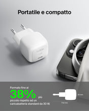 Carica l'immagine nel visualizzatore di Gallery, Belkin BoostCharge Caricabatteria da parete Compatto da 30W, Caricatore USB-C PD rapido da viaggio per Apple iPhone 17, 