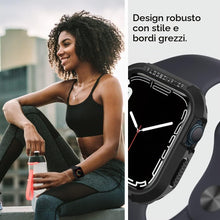 Carica l'immagine nel visualizzatore di Gallery, Spigen Cover Rugged Armor Compatibile con Apple Watch Series per 9/8/7 (41mm), 6/SE/5/4 (40mm) e 3/2/1 (38mm) - Nero