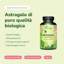 Carica l'immagine nel visualizzatore di Gallery, ASTRAGALO BIO Vegavero® | 5600 mg | Titolato in Polisaccaridi | ADATTOGENO per DIFESE IMMUNITARIE | 120 capsule | Vegan