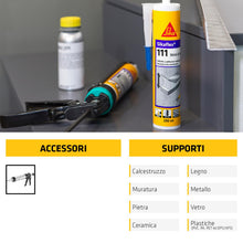 Carica l'immagine nel visualizzatore di Gallery, SIKA - Sigillante adesivo - Sikaflex-111 Stick &amp; Seal - Grigio - 290ml