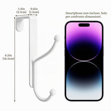 Carica l'immagine nel visualizzatore di Gallery, niffgaff Set di 2 ganci da porta, appendiabiti resistente da appendere alla porta, adatto per porte interne fino a 3,7 c