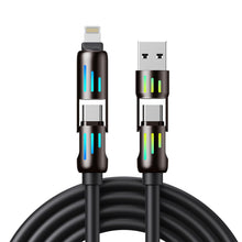 Carica l'immagine nel visualizzatore di Gallery, aceyoon 240W Multi Cavo di Ricarica 4 in 1 Caricatore USB Ricarica Multiplo,1.2M USB C/A a Lighting/USB C Cavo di Ricari