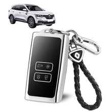 Carica l'immagine nel visualizzatore di Gallery, JIZZU Custodia per chiave auto Renault 4 tasti Keyless Smart TPU custodia portachiavi con portachiavi TPU Smart Key Case