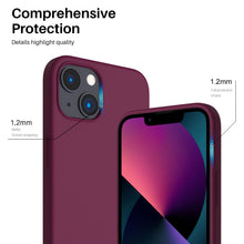 Carica l'immagine nel visualizzatore di Gallery, ORNARTO Cover per iPhone 13 Silicone,Antiurto,Vino Rosso
