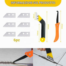 Carica l'immagine nel visualizzatore di Gallery, Flintronic Set 9pz Raschietto per Piastrelle, con 7 Lame di Ricambio