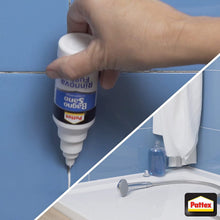 Carica l'immagine nel visualizzatore di Gallery, Pattex Bagno Sano Rinnova Fughe, Silicone bianco per rinnovare le fughe tra le piastrelle, Stucco per piastrelle con app