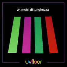 Carica l'immagine nel visualizzatore di Gallery, UV FLOOR - Adesivo fluo - Set da 4 - 1,9 cm x 25 m