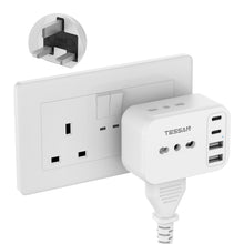 Carica l'immagine nel visualizzatore di Gallery, TESSAN Adattatore Presa Inglese con 2 USB C e 2 USB A, 7 in 1 Adattatore UK