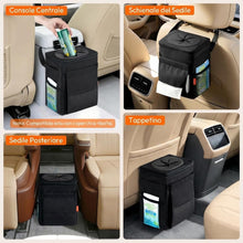 Carica l'immagine nel visualizzatore di Gallery, Lifewit Pattumiera per auto, 7,6 l, impermeabile, a prova di perdite, con coperchio e porta fazzoletti, accessorio per a
