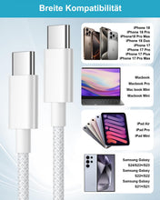 Carica l'immagine nel visualizzatore di Gallery, Cavo USB Type-C 2 Metri, 60W Cavo USB C a USB C per iPhone 18/Duo/17/16/15/15 Pro Max/15 Plus, Macbook, iPad Pro/Air, ca