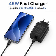 Carica l'immagine nel visualizzatore di Gallery, 45W USB-C Rapido Caricatore PD PPS con cavo da 2M per Smartphone e Tablet