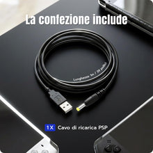 Carica l'immagine nel visualizzatore di Gallery, Wigearss Cavo USB-A di Ricarica per PSP 1000/2000/3000/E1000, 1 Metro, Nero