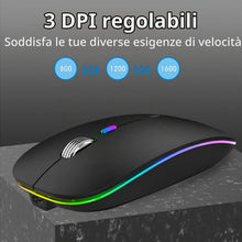 Carica l'immagine nel visualizzatore di Gallery, Uiosmuph G12 Mouse Wireless, LED Silenzioso Mouse Senza Fili, Nero Opaco