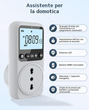 Carica l'immagine nel visualizzatore di Gallery, Timer Presa Elettrica Digitale, 18 Programmi con Conto alla Rovescia al Secondo, Display Retroilluminato, Presa Programm