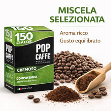 Carica l'immagine nel visualizzatore di Gallery, POP Caffè Cialde ESE 44 Compostabili – 150 Cialde Caffè Miscela Rossa Cremosa, Espresso Intenso, Compatibili con Macchin