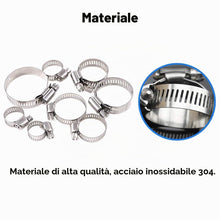 Carica l'immagine nel visualizzatore di Gallery, Glarks 100 pezzi regolabili 8-44 mm gamma 304 in acciaio inox vite senza fine kit assortimento di morsetti per tubo dell