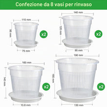 Carica l'immagine nel visualizzatore di Gallery, 8 vasi trasparenti per orchidee, 11/14/16/19 cm, in plastica