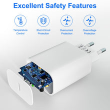 Carica l'immagine nel visualizzatore di Gallery, Adattatore USB C da 20 W, caricatore USB C per iPhone 16/16Pro/16Pro Max/16Plus/15Pro/15Pro Max/15Plus/15/14/13/12/11 SE