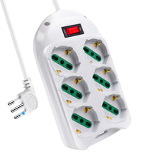 Carica l'immagine nel visualizzatore di Gallery, EXTRASTAR Multipresa 6 Post,Presa con interruttore automatico di protezione 10 A,multipresa protetta,surge Arrest, 6 pre