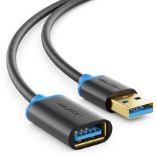 Carica l'immagine nel visualizzatore di Gallery, deleyCON 3,0m USB 3.0 Super Speed Prolunga - Connettore a Presa - Tecnologia USB 3.0 Super Speed fino a 5 Gbit/s - Nero/