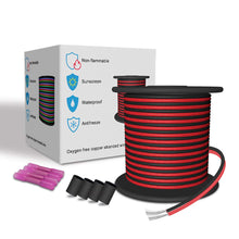 Carica l'immagine nel visualizzatore di Gallery, Cavo di Prolunga da 20 Metri 2x0,32mm² 22AWG 2 Conduttori Cavo Elettrico Rosso e Nero in Rame Stagnato a Trefoli per 12 