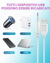 Carica l'immagine nel visualizzatore di Gallery, Cavo di ricarica USB CC Cavo di ricarica CC da 2,5 mm Sostituzione di 2,7 piedi per massaggiatore-2 pezzi (bianco)