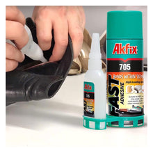 Carica l'immagine nel visualizzatore di Gallery, Akfix 705 colla professionale extra forte con attivatore spray da 200 ml per riparazioni universali ad alta tenuta