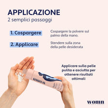 Carica l'immagine nel visualizzatore di Gallery, womn Polvere Intima Donna – Contro Sudore, Sfregamenti &amp; Odori 100 g