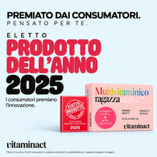 Carica l'immagine nel visualizzatore di Gallery, Multivitaminico Ragazza Active Pro, ELETTO PRODOTTO DELL'ANNO 2025-22 Vitamine e Minerali con Ferro e Magnesio, per il N