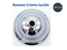 Carica l'immagine nel visualizzatore di Gallery, Rosone in metallo Cromo lucido D.90mm coppetta copri fili per lampadari a soffitto e sospensioni