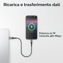 Carica l'immagine nel visualizzatore di Gallery, deleyCON 0,30m Cavo USB-C a Micro USB Corto (Cavo di Ricarica e Dati per Dispositivi Micro USB) - per Controller PS4, Te