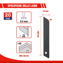 Carica l'immagine nel visualizzatore di Gallery, WORKPRO Taglierine Professionali 5 Pezzi, Cutter 18 mm SK5