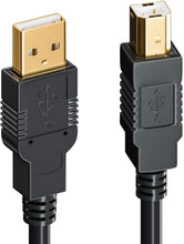 Carica l'immagine nel visualizzatore di Gallery, Cavo USB per stampante, scanner, fax e stampante multifunzione, 10 m, USB 2.0 A maschio a B – nero
