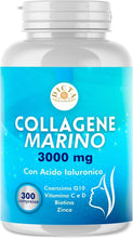 Carica l'immagine nel visualizzatore di Gallery, Collagene Marino con Acido Ialuronico 300Cpr 3000mg