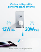 Carica l'immagine nel visualizzatore di Gallery, Anker Caricatore iPhone USB C 323 (33W), Compatto, con 2 Porte per iPhone