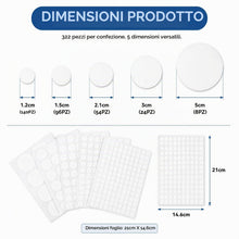 Carica l'immagine nel visualizzatore di Gallery, Copri Viti Bianco Adesivo 322 Pezzi 5 Misure PVC Antiruggine Mobili Armadi