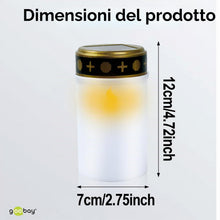 Carica l'immagine nel visualizzatore di Gallery, 2pcs Lampada tombale LEDsolare, sacrificale con funzione solare, Candele senza fiamma impermeabili, Candele cimitero per