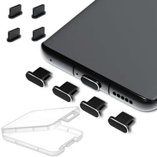 Carica l'immagine nel visualizzatore di Gallery, 8 tappi antipolvere USB C 4 alluminio + 4 cover antipolvere in silicone tipo C compatibile con Samsung Galaxy S23 Ultra 