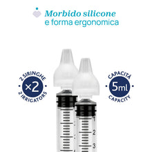 Carica l'immagine nel visualizzatore di Gallery, Chicco Easy Breath Siringa Nasale, dispositivo monouso per il lavaggio profondo delle cavità nasali del bambino, Contien