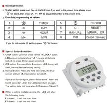 Carica l'immagine nel visualizzatore di Gallery, BAOMAIN CN101A Timer Digitale Settimanale LCD 12 V AC/DC 16 A, 17 Programmi