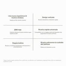 Carica l'immagine nel visualizzatore di Gallery, Xiaomi Caricatore Wireless 20W Stand, Ricarica Rapida Qi, Base di Ricarica Verticale/Orizzontale, USB-C, Compatibile iPh